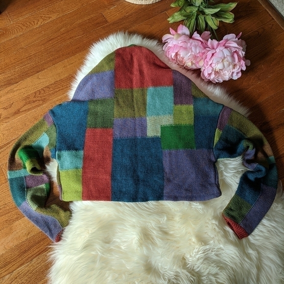 Vintage Patchwork knit Sweater - Picture 3 of 9